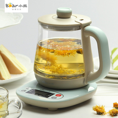 小熊养生壶 全自动迷你加厚玻璃花茶杯，多功能煮茶煮水养身壶